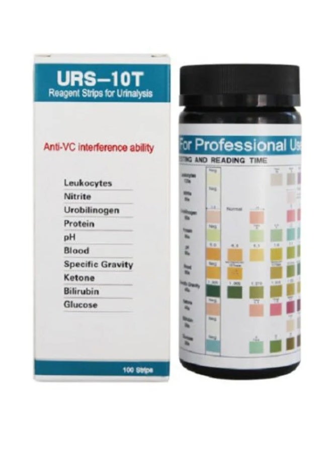 URS-10T Reagent for Urinalysis 100 Pieces Contain Leukocytes Nitrite Urobilinogen Protein pH Blood Specific Gravity Ketone Bilirubin Glucose Test Analysis Urine Test Strips - Image 1
